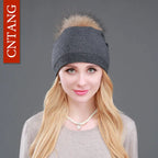 Bonnet en laine tricotée automne hiver pour femmes