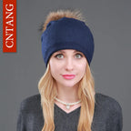 Bonnet en laine tricotée automne hiver pour femmes