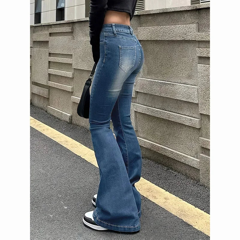 Taille Haute Évasé Stretchy Denim