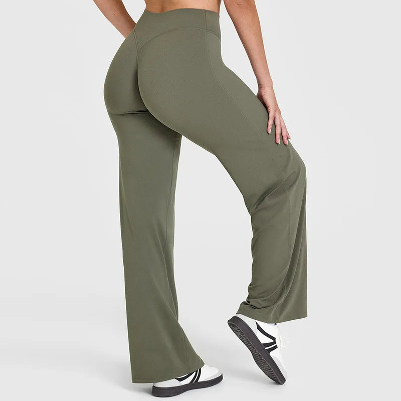Pantalon à taille droite ultra doux pour femmes GYM Pilates sport de course