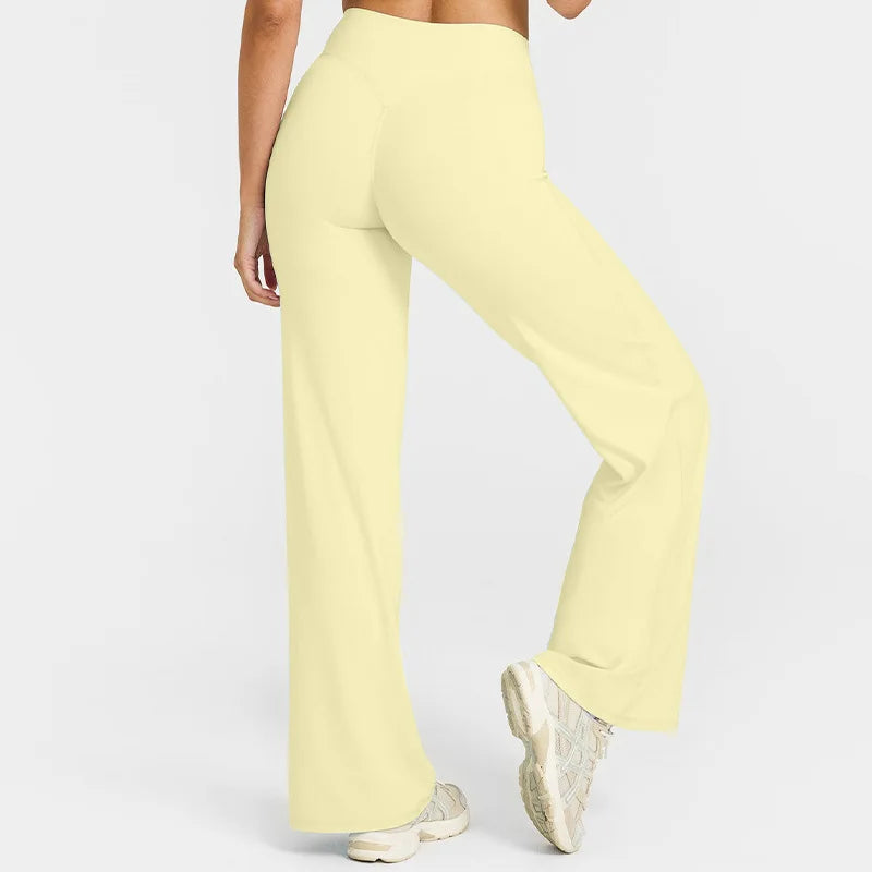Pantalon à taille droite ultra doux pour femmes GYM Pilates sport de course