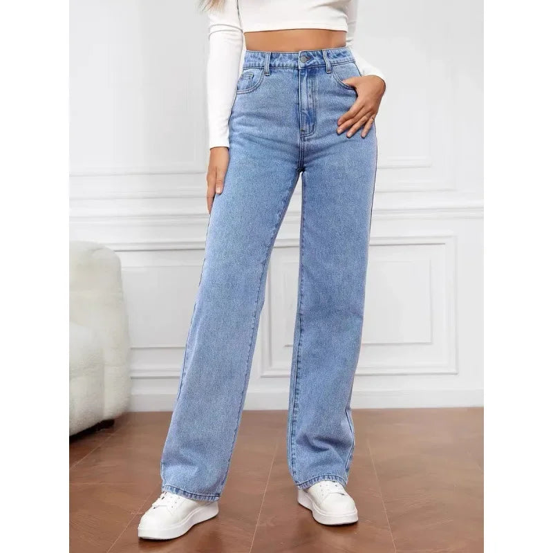 2000s Jeans Taille Haute Large Décontracté