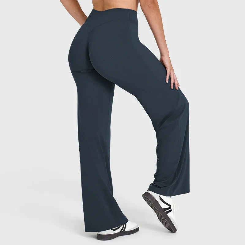 Pantalon à taille droite ultra doux pour femmes GYM Pilates sport de course