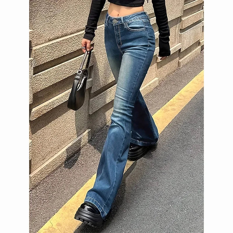 Taille Haute Évasé Stretchy Denim