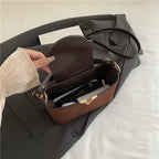 Fashionable Mini Suede Women's Bag, Faux Suede Tote Bag, Hardware Lock Buckle Decoration Handbag Purse Shoulder Cross Body Bags