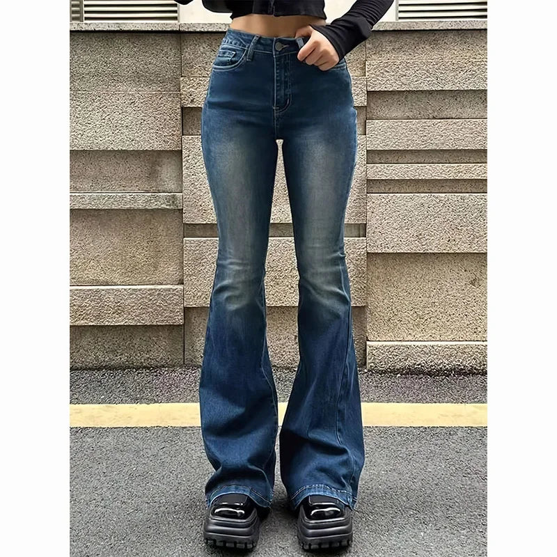 Taille Haute Évasé Stretchy Denim