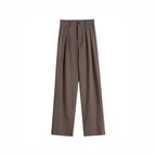 Elegant Drapey Wide Leg Suit Pants Women's High Waist Straight Casual Floor Length Trousers Spring Autumn New Style