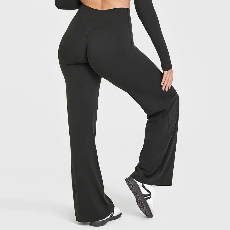 Pantalon à taille droite ultra doux pour femmes GYM Pilates sport de course