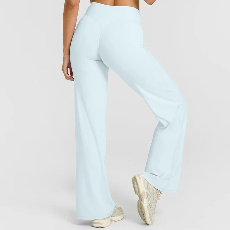 Pantalon à taille droite ultra doux pour femmes GYM Pilates sport de course