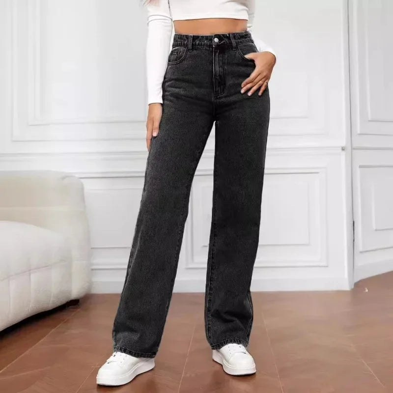 2000s Jeans Taille Haute Large Décontracté