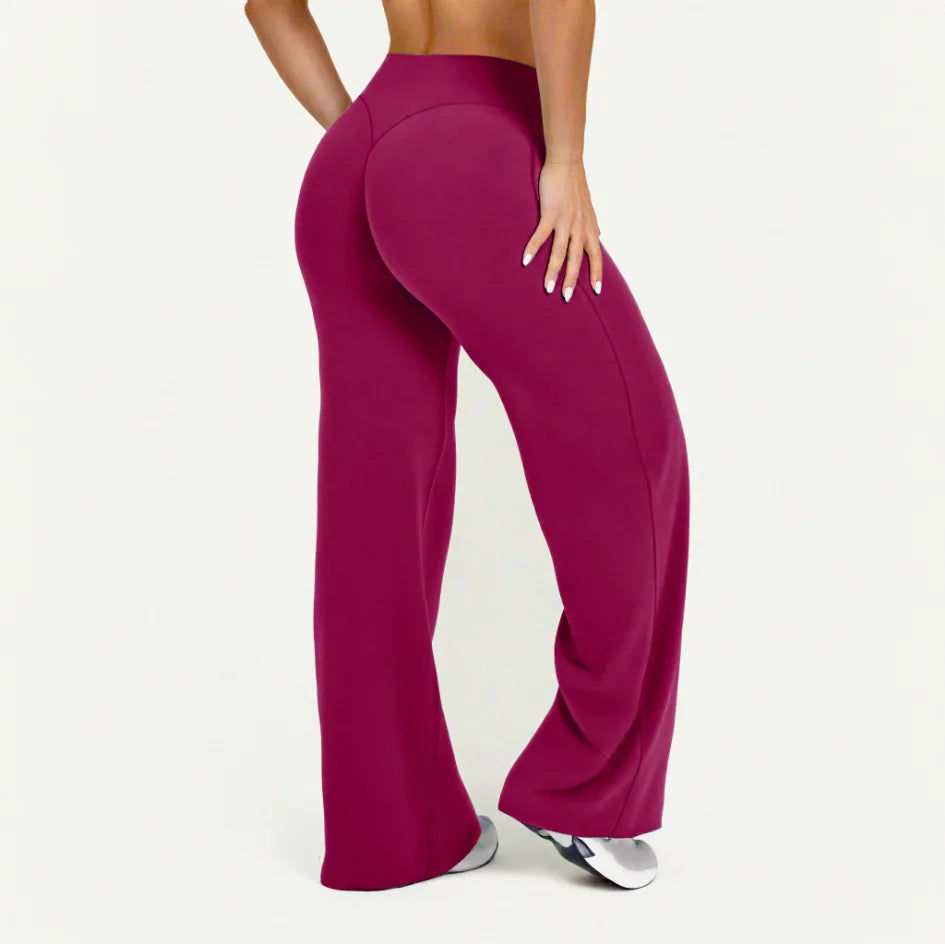 Pantalon à taille droite ultra doux pour femmes GYM Pilates sport de course