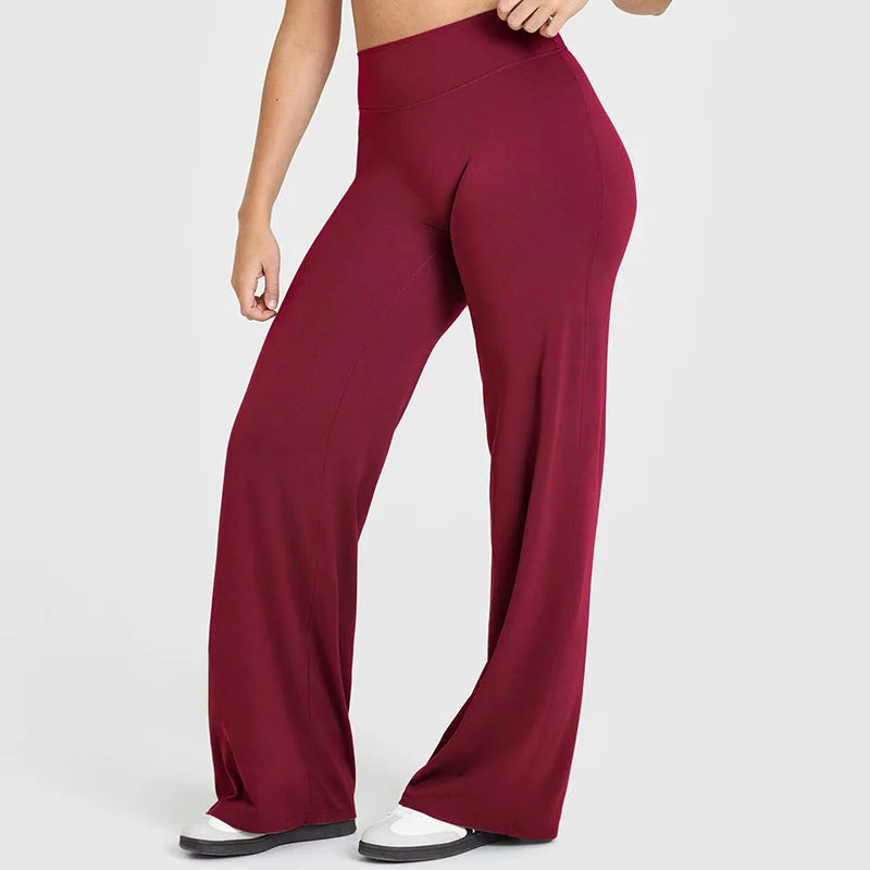 Pantalon à taille droite ultra doux pour femmes GYM Pilates sport de course