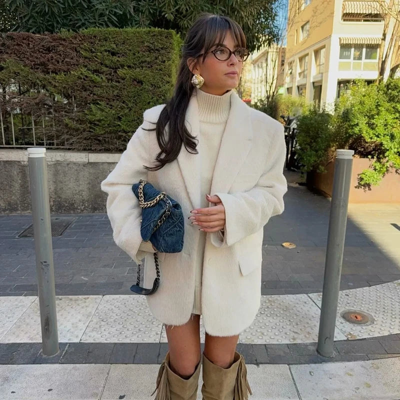 Blazers en fausse fourrure pour femmes