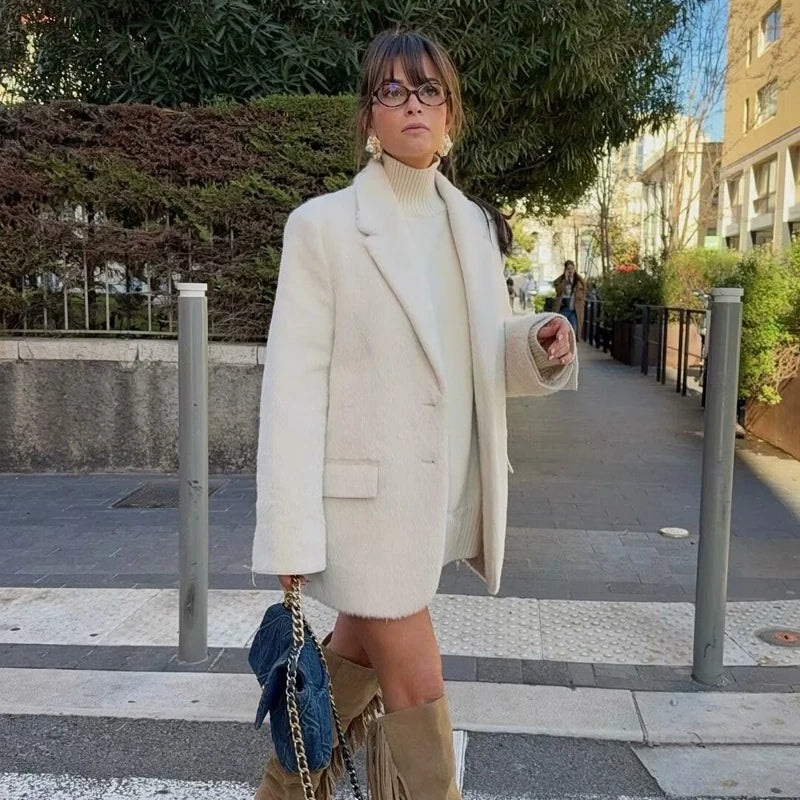 Blazers en fausse fourrure pour femmes