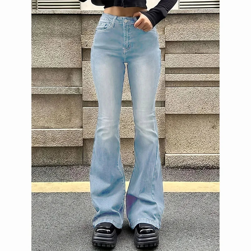 Taille Haute Évasé Stretchy Denim